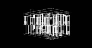 Mimari sanat konseptinde soyut çizgiler, minimum geometrik şekiller. 