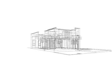 Mimari sanat konseptinde soyut çizgiler, minimum geometrik şekiller. 