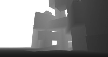 Mimari sanat konseptinde soyut çizgiler, minimum geometrik şekiller. 