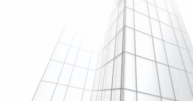 Arkaplanda mimari bina 3d illüstrasyon