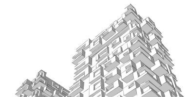 soyut mimari duvar kağıdı tasarımı, dijital konsept arkaplan