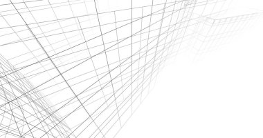 Mimari sanat konseptinde soyut çizgiler, minimum geometrik şekiller. 