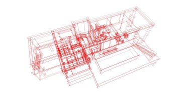 Mimari sanat konseptinde soyut çizgiler, minimum geometrik şekiller. 