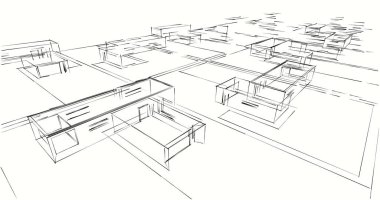 soyut mimari duvar kağıdı tasarımı, dijital konsept arkaplan
