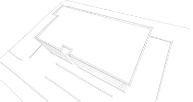 Mimari sanat konseptinde soyut çizgiler, minimum geometrik şekiller. 