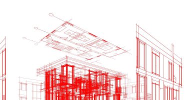 soyut mimari duvar kağıdı tasarımı, dijital konsept arkaplan