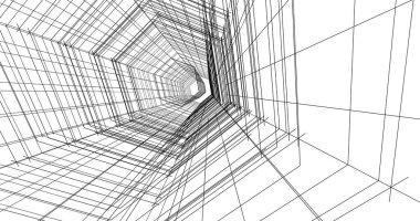 Arkaplanda mimari bina 3d illüstrasyon