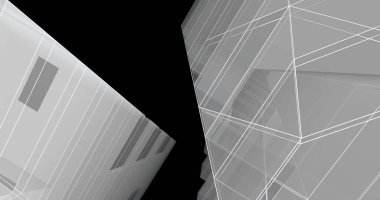 Mimari sanat konseptinde soyut çizgiler, minimum geometrik şekiller. 