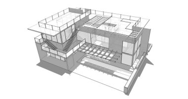 minimal geometrik mimari binalar tasarımı