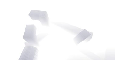 Arkaplanda mimari bina 3d illüstrasyon