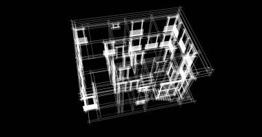Mimari sanat konseptinde soyut çizgiler, minimum geometrik şekiller. 