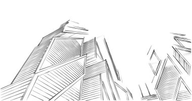 eskiz sanatı, geometrik mimari binalar tasarımı