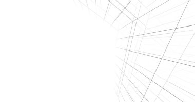 Arkaplanda mimari bina 3d illüstrasyon