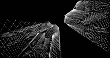 soyut mimari duvar kağıdı tasarımı, dijital konsept arkaplan