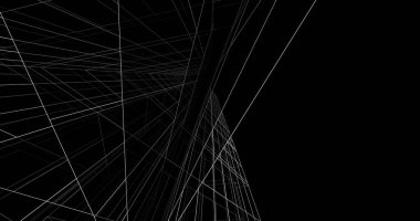 Mimari sanat konseptinde soyut çizgiler, minimum geometrik şekiller. 