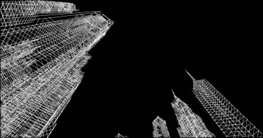 Mimari sanat konseptinde soyut çizgiler, minimum geometrik şekiller. 