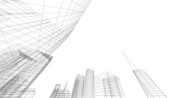 soyut mimari duvar kağıdı tasarımı, dijital konsept arkaplan