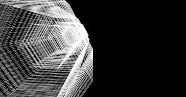 Arkaplanda mimari bina 3d illüstrasyon