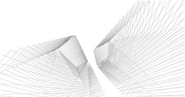 Mimari sanat konseptinde soyut çizgiler, minimum geometrik şekiller. 