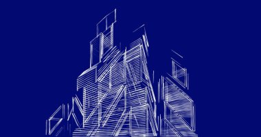 eskiz sanatı, geometrik mimari binalar tasarımı