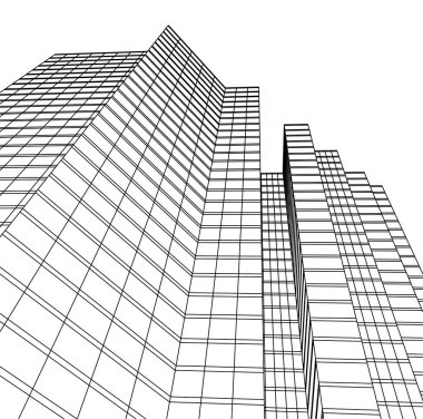 Mimari sanat konseptinde soyut çizgiler, minimum geometrik şekiller. 