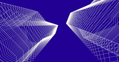 Mimari sanat konseptinde soyut çizgiler, minimum geometrik şekiller. 