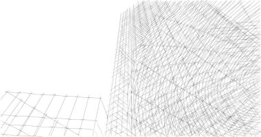 Mimari sanat konseptinde soyut çizgiler, minimum geometrik şekiller. 