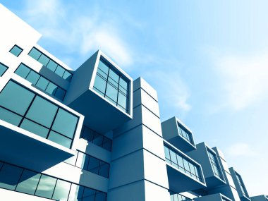 Arkaplanda mimari bina 3d illüstrasyon