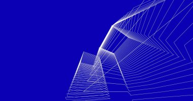 Mimari sanat konseptinde soyut çizgiler, minimum geometrik şekiller. 