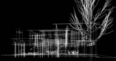 soyut mimari duvar kağıdı tasarımı, dijital konsept arkaplan