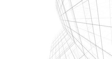 Arkaplanda mimari bina 3d illüstrasyon