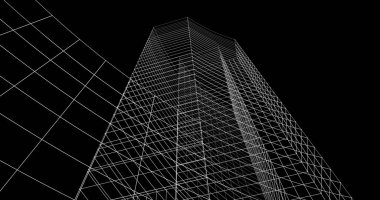 Mimari sanat konseptinde soyut çizgiler, minimum geometrik şekiller. 