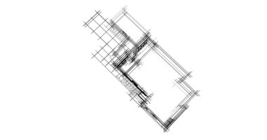 Mimari sanat konseptinde soyut çizgiler, minimum geometrik şekiller. 