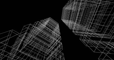 soyut mimari duvar kağıdı tasarımı, dijital konsept arkaplan