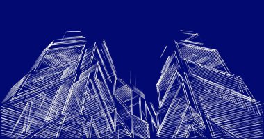 eskiz sanatı, geometrik mimari binalar tasarımı