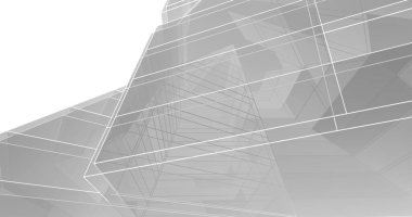 Mimari sanat konseptinde soyut çizgiler, minimum geometrik şekiller. 