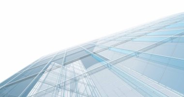 Arkaplanda mimari bina 3d illüstrasyon