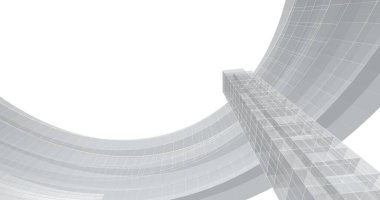 Mimari sanat konseptinde soyut çizgiler, minimum geometrik şekiller. 