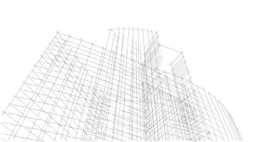 Mimari sanat konseptinde soyut çizgiler, minimum geometrik şekiller. 