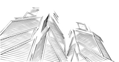 eskiz sanatı, geometrik mimari binalar tasarımı