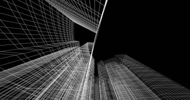 soyut mimari duvar kağıdı tasarımı, dijital konsept arkaplan