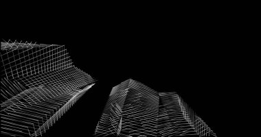 Mimari sanat konseptinde soyut çizgiler, minimum geometrik şekiller. 