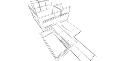 soyut mimari duvar kağıdı tasarımı, dijital konsept arkaplan