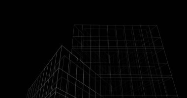 Mimari sanat konseptinde soyut çizgiler, minimum geometrik şekiller. 