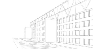 soyut mimari duvar kağıdı tasarımı, dijital konsept arkaplan