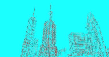 Mimari sanat konseptinde soyut çizgiler, minimum geometrik şekiller. 