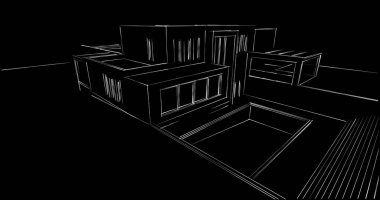 soyut mimari duvar kağıdı tasarımı, dijital konsept arkaplan