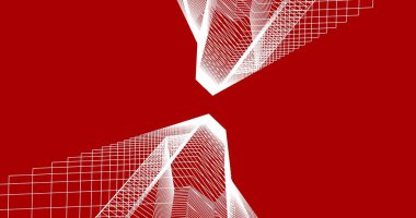 Mimari sanat konseptinde soyut çizgiler, minimum geometrik şekiller. 