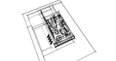 soyut mimari duvar kağıdı tasarımı, dijital konsept arkaplan