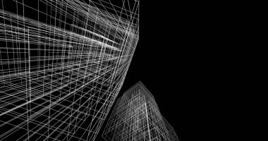 soyut mimari duvar kağıdı tasarımı, dijital konsept arkaplan